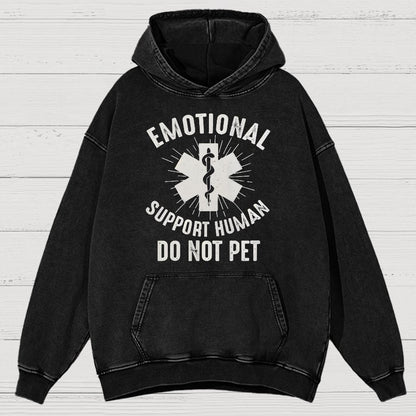 Emotional Support Human Vintage Distressed Hoodie