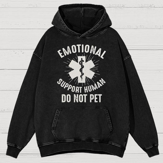 Emotional Support Human Vintage Distressed Hoodie