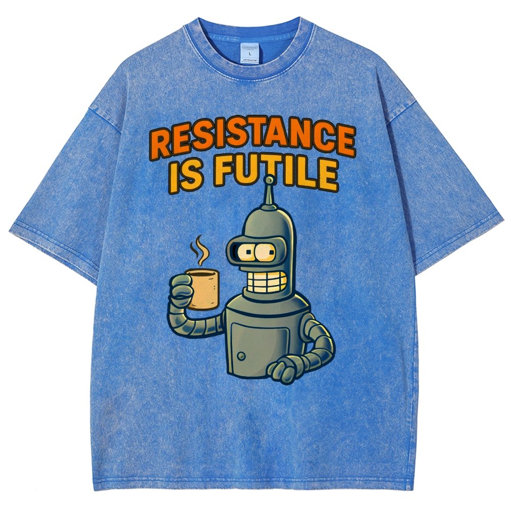 Funny Robot Coffee Design – Opposing Is Hopeless Vintage Distressed T-shirt