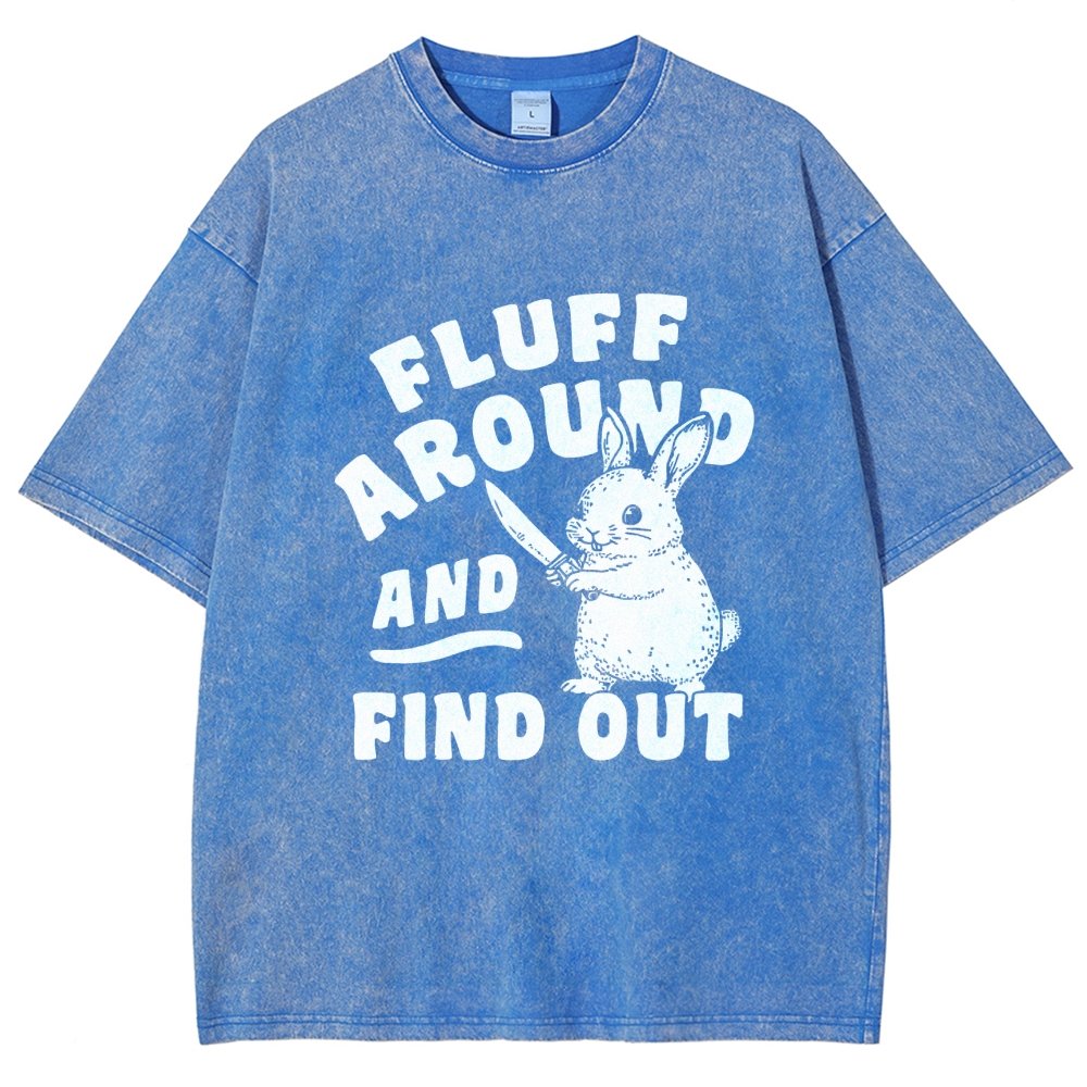 Fluff Around And Find Out Rabbit Vintage Distressed T-shirt