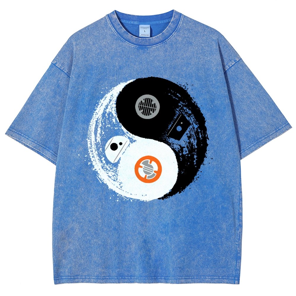 Robot Balance Vintage Distressed T-shirt