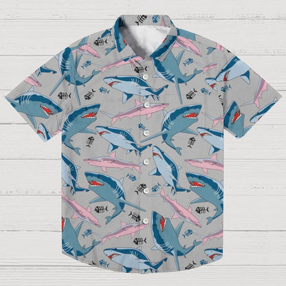 Shark Art Printed Geek Hawaiian Shirt