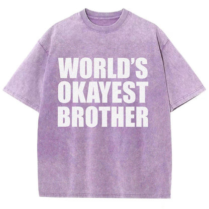 World's Okayest Brother Vintage Distressed T-shirt