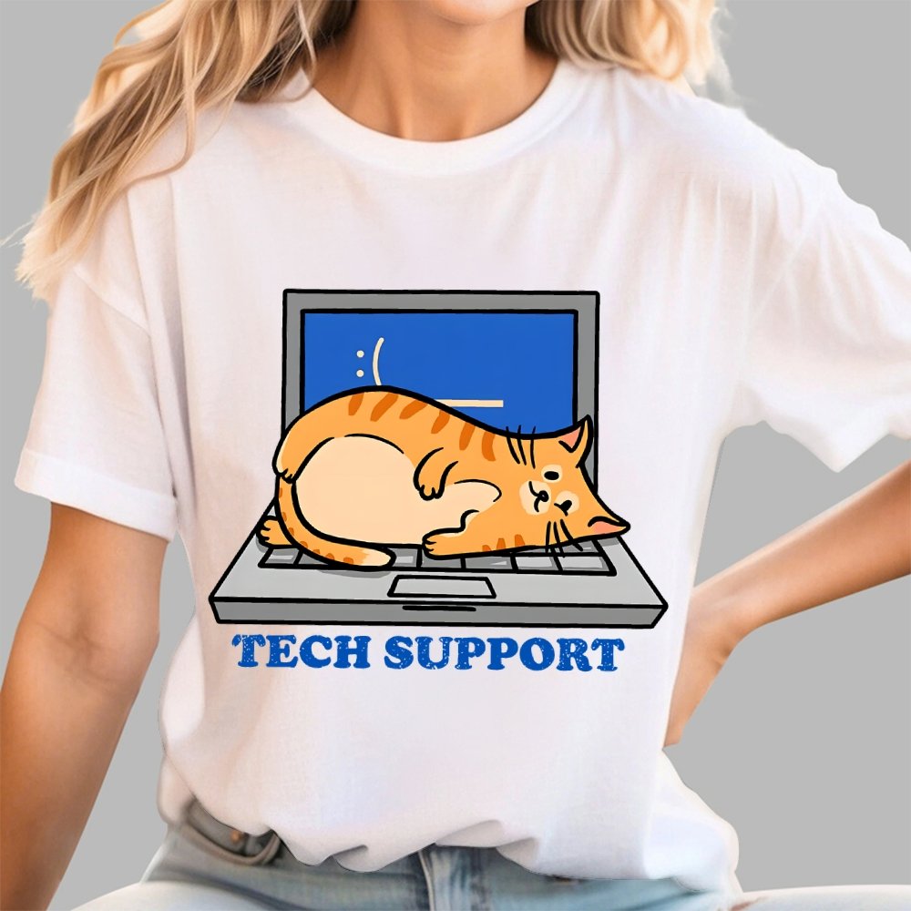 Cat Tech Support Geek T-Shirt