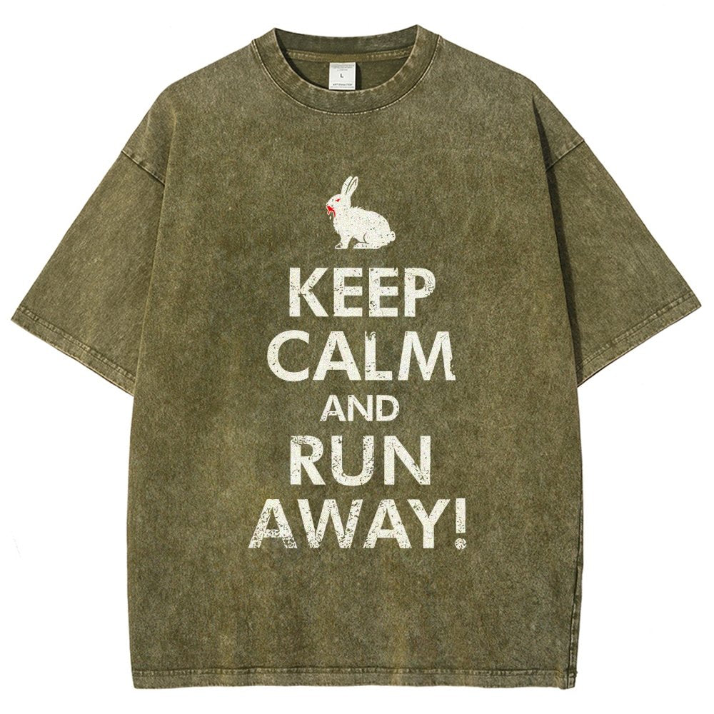 Keep Calm and Run Away! Vintage Distressed T-shirt