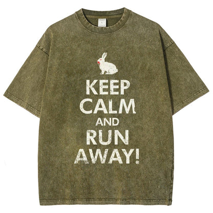 Keep Calm and Run Away! Vintage Distressed T-shirt