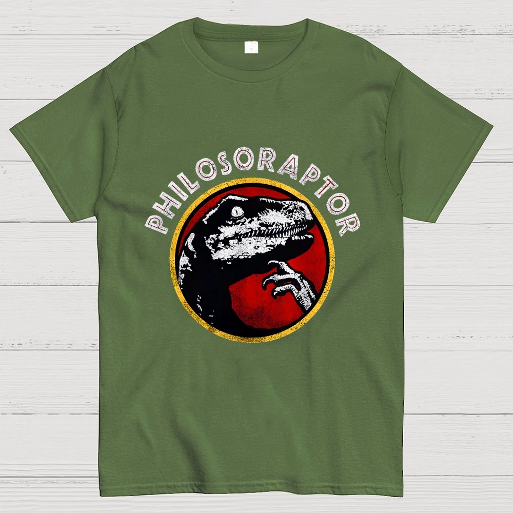 Philosoraptor Meme Funny Velociraptor Dinosaur Geek T-Shirt