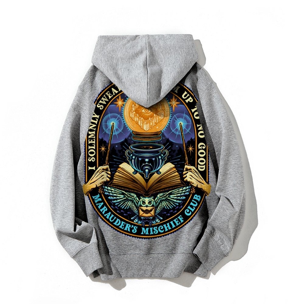 Mischief Club Printed Back Cotton Hoodie