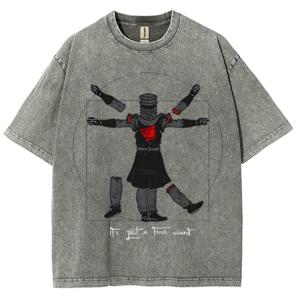 Vitruvian Man- Black Knight Vintage Distressed T-shirt