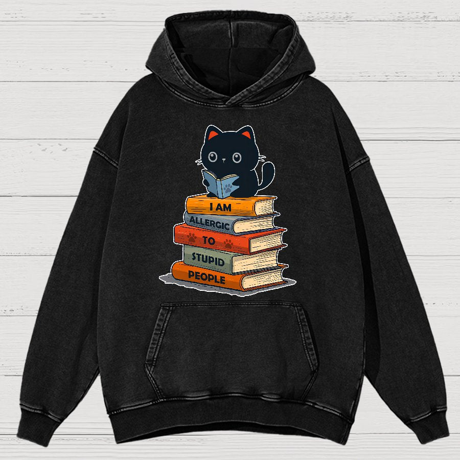Allergic To Stupid People. Sarcasm Vintage Distressed Hoodie
