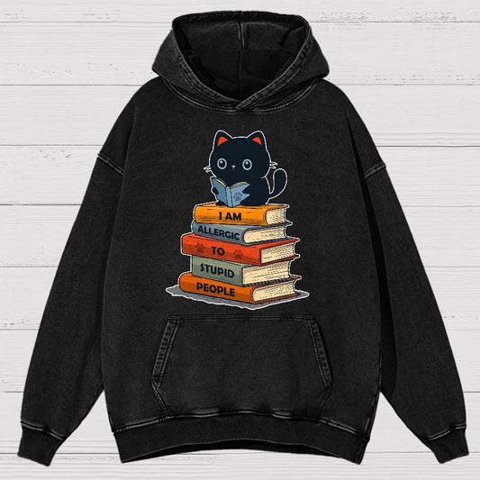 Allergic To Stupid People. Sarcasm Vintage Distressed Hoodie