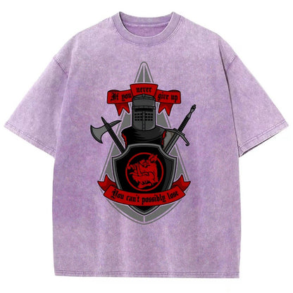 Never Give Up Vintage Distressed T-shirt