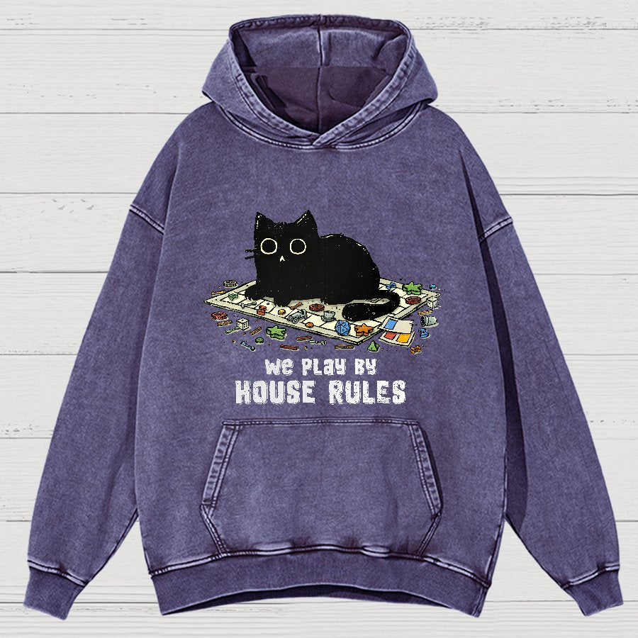 We Play By House Rules Vintage Distressed Hoodie
