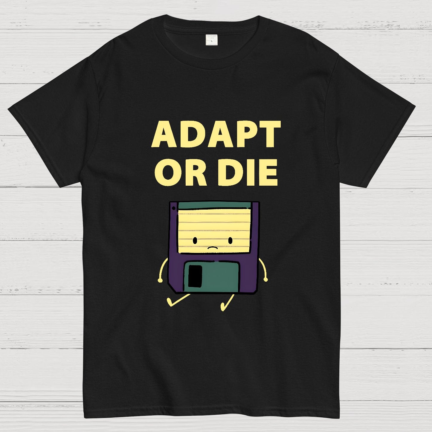 Adapt or Die Floppy Disk Geek T-Shirt