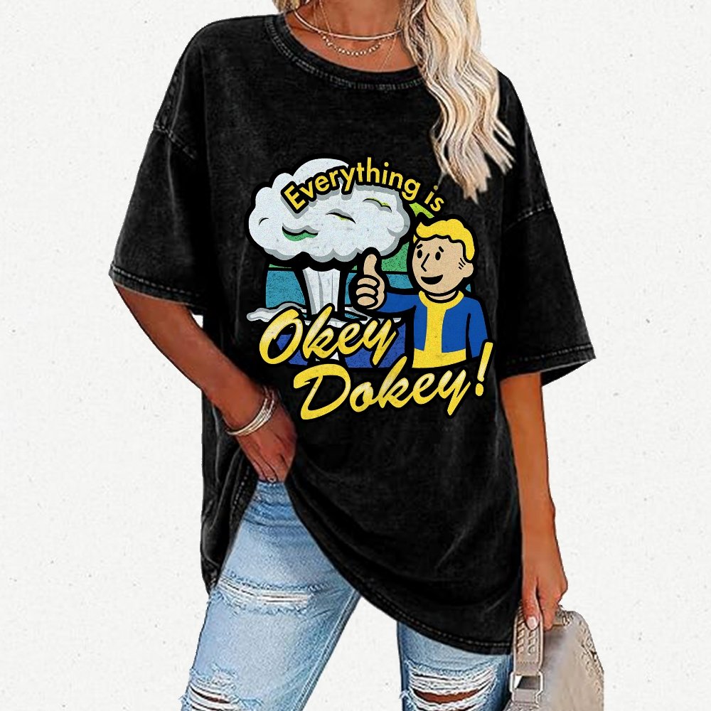 Everything Is Okey-Dokey Vintage Distressed T-shirt