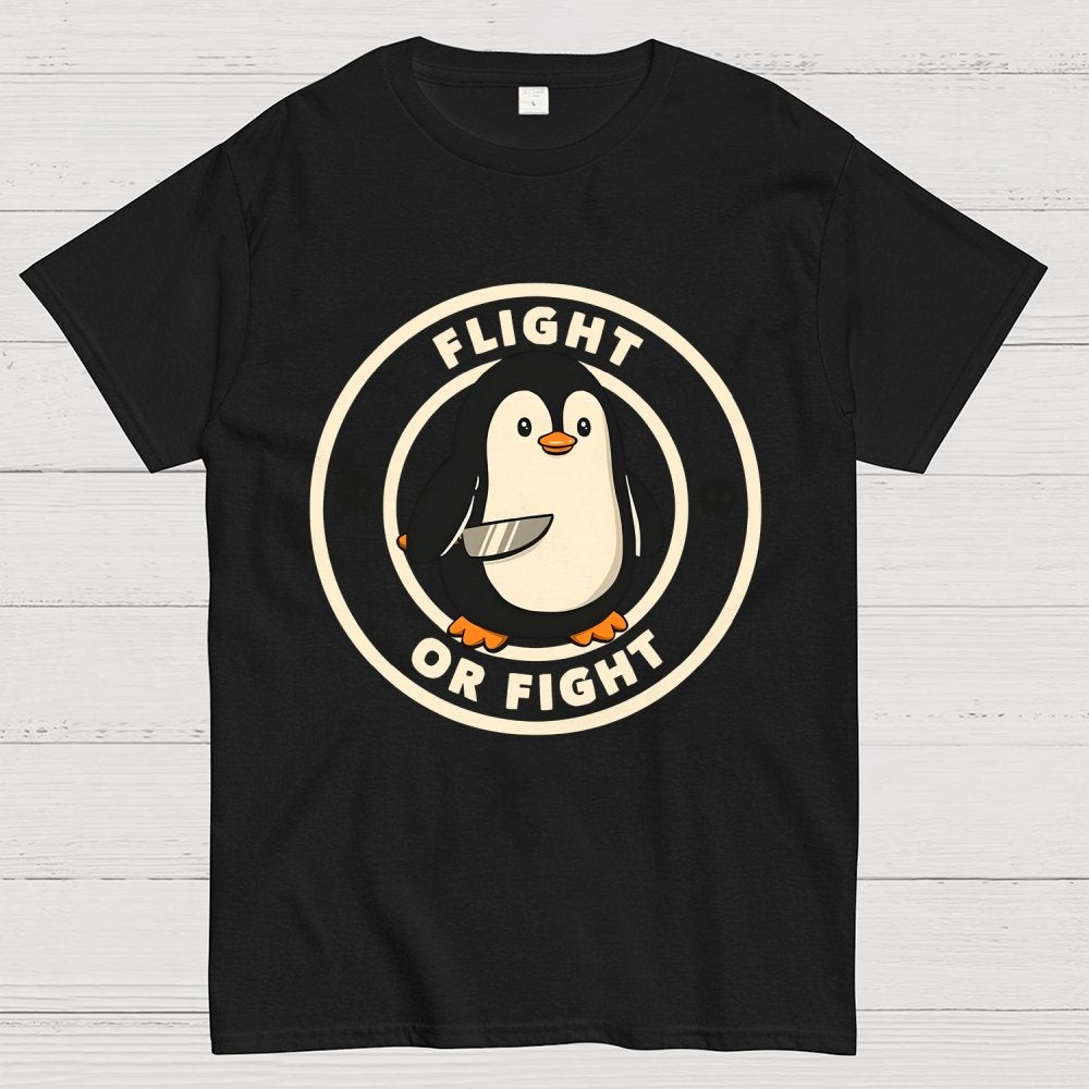 Flight or Fight Penguin Geek T-Shirt