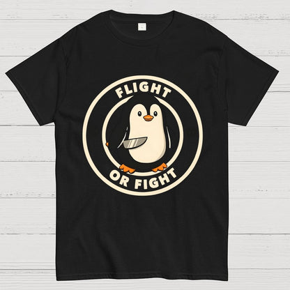 Flight or Fight Penguin Geek T-Shirt