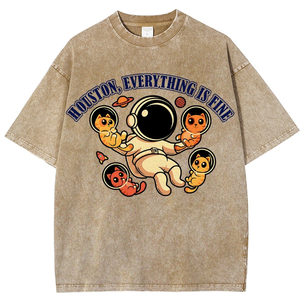 Houston Everything is Fine Vintage Distressed T-shirt