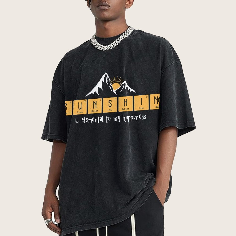Sunshine Equals Happiness Vintage Distressed T-shirt