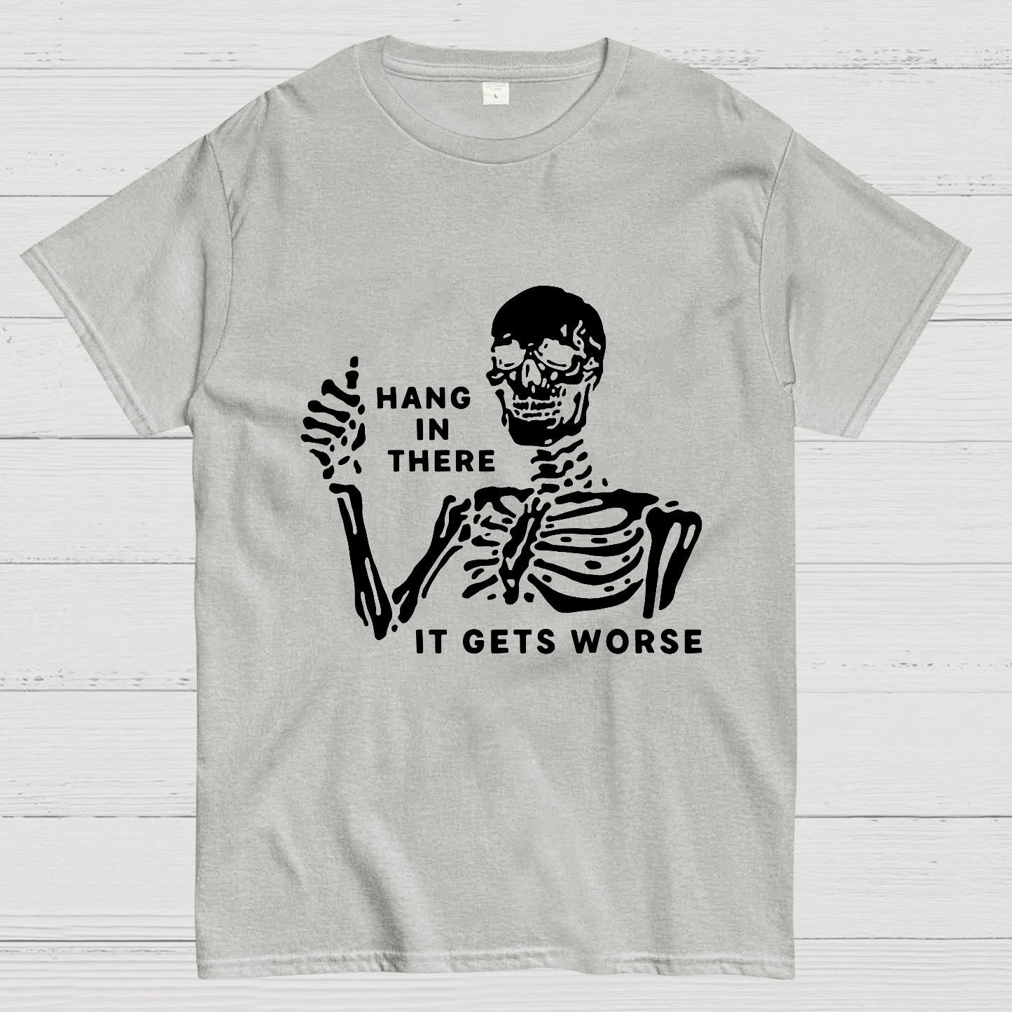 Hang In There Skeleton Geek T-Shirt