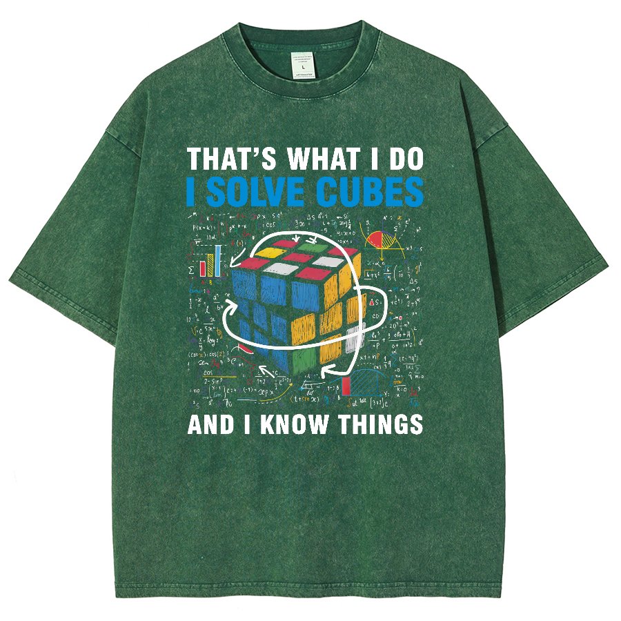 Competitive Puzzle I Solve Cubes And I Know Thing Cubing Vintage Distressed T-shirt
