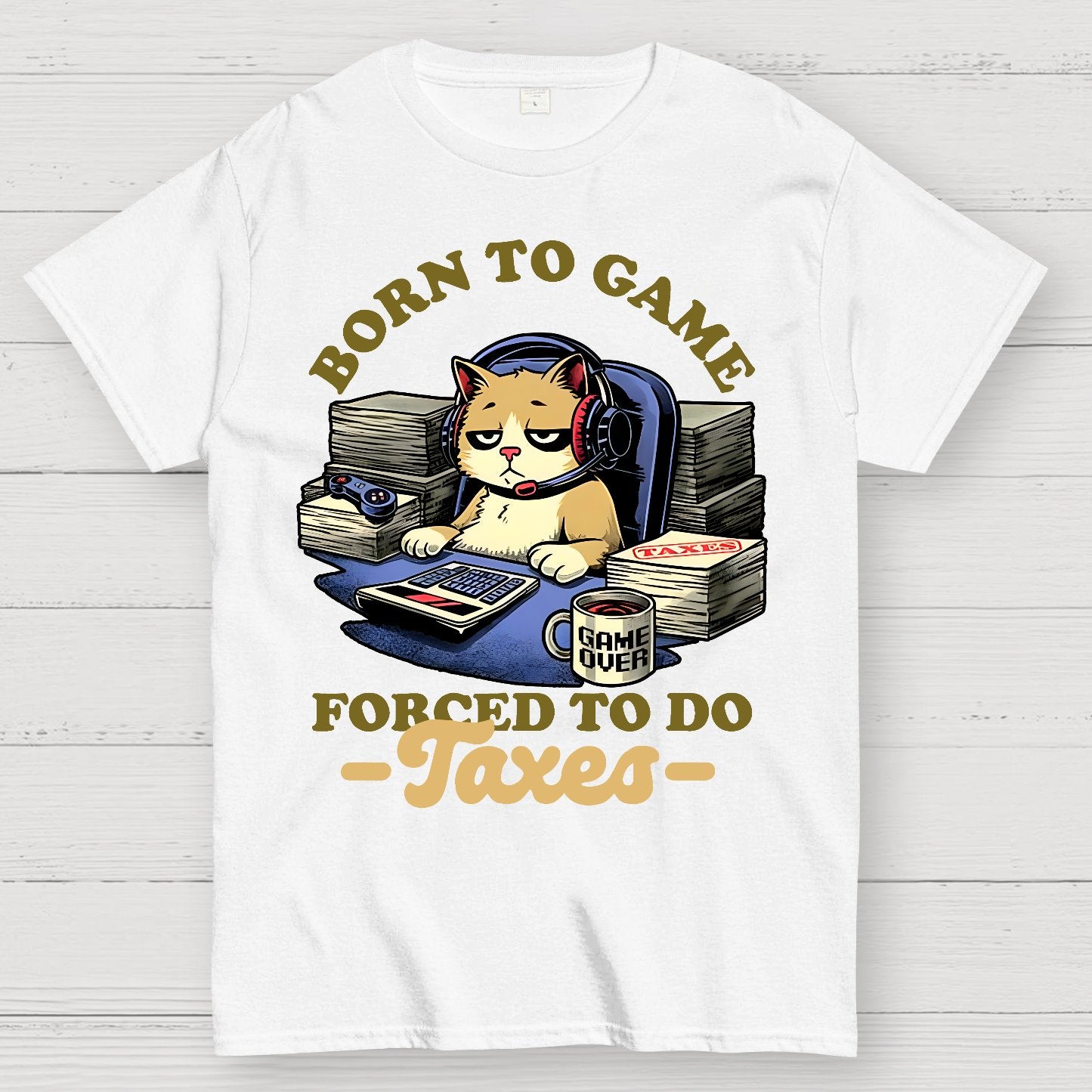 Cat Gamer Taxes Geek T-Shirt