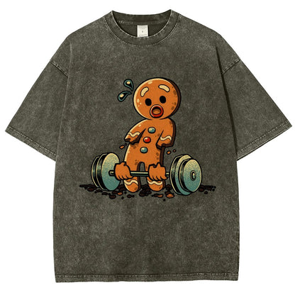Gingerbread Workout Loosing Arms Vintage Distressed T-shirt