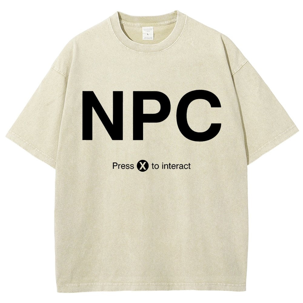 NPC Press X to Interact Vintage Distressed T-shirt