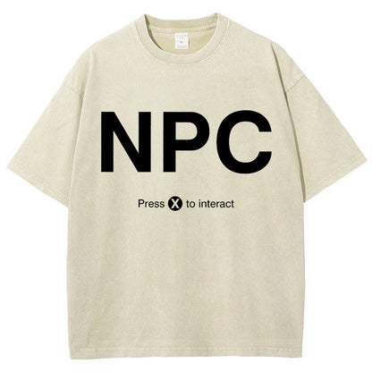 NPC Press X to Interact Vintage Distressed T-shirt
