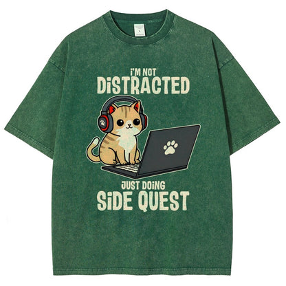 Doing Side Quest Vintage Distressed T-shirt