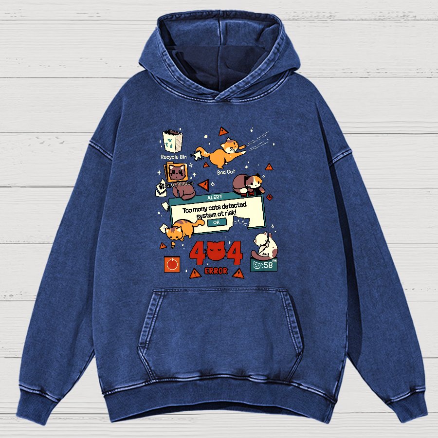 Too Many Cats Alert Vintage Distressed Hoodie