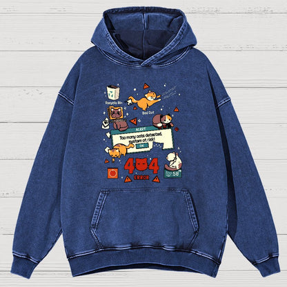 Too Many Cats Alert Vintage Distressed Hoodie