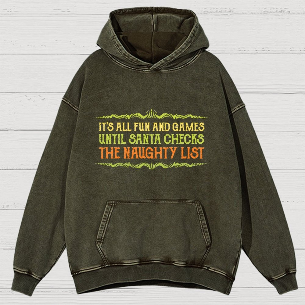 The Naughty List Vintage Distressed Hoodie