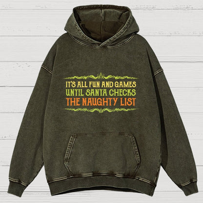 The Naughty List Vintage Distressed Hoodie