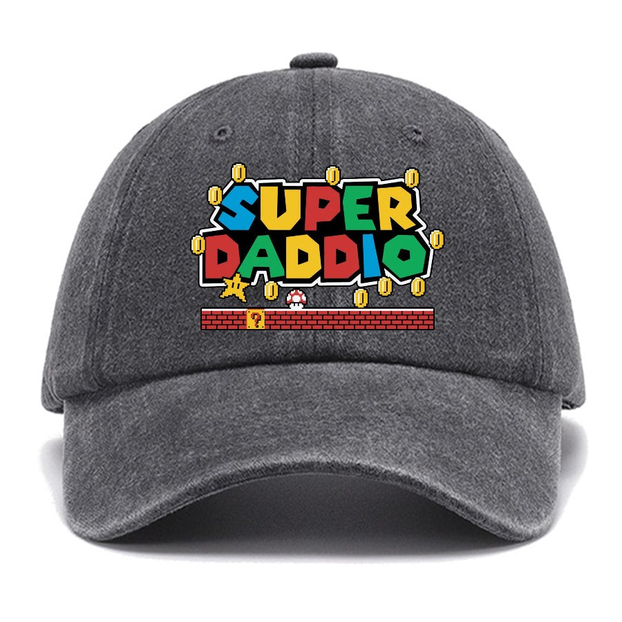 Father's Day Gift Father's Day T Shirt SUPER DADDIO Gamer Dad Cotton Hat