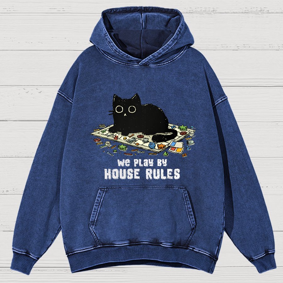 We Play By House Rules Vintage Distressed Hoodie