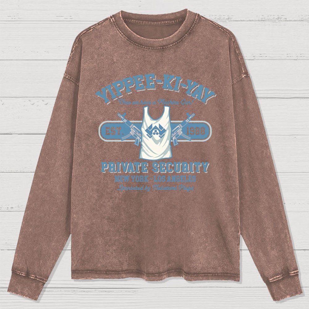 Yippee Ki Yay Security NY-LA Washed Long Sleeve Tee