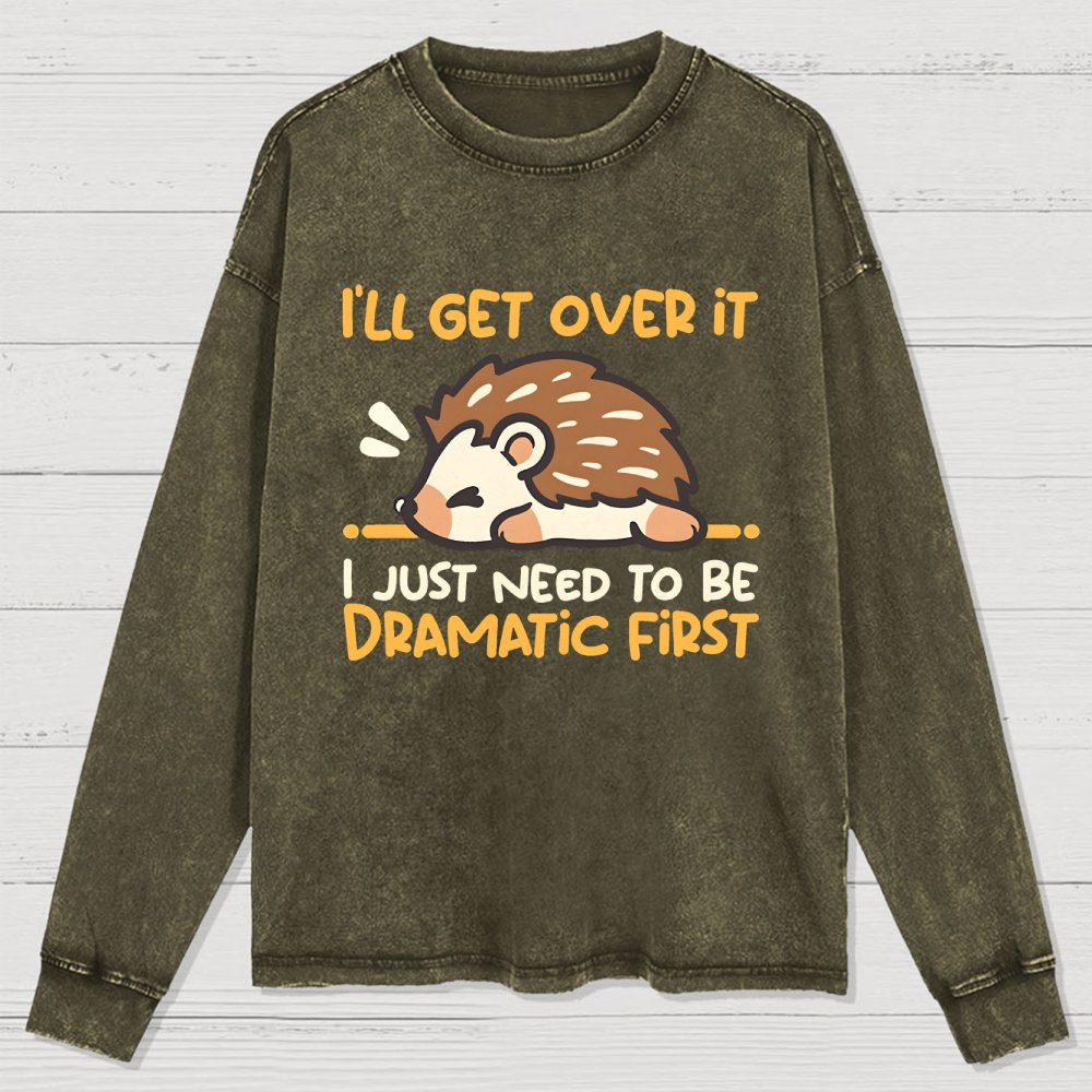 Dramatic Hedgehog Washed Long Sleeve Tee