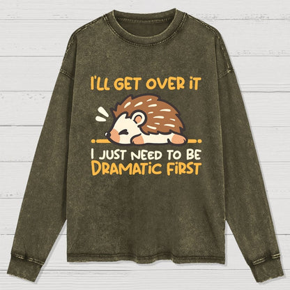 Dramatic Hedgehog Washed Long Sleeve Tee
