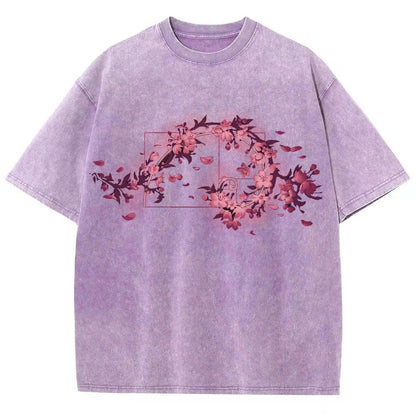 Golden Sakura Season Vintage Distressed T-shirt