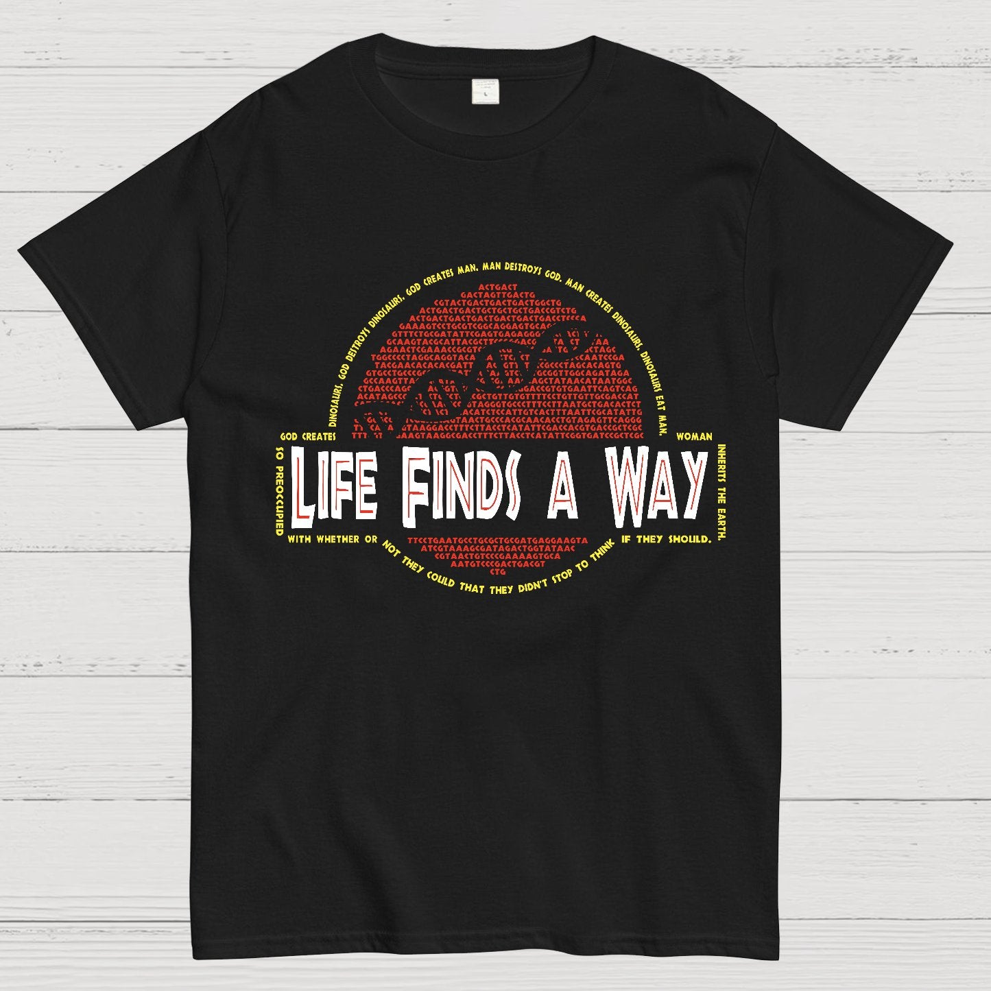 Dino DNA Typography Nerdy T-Shirt