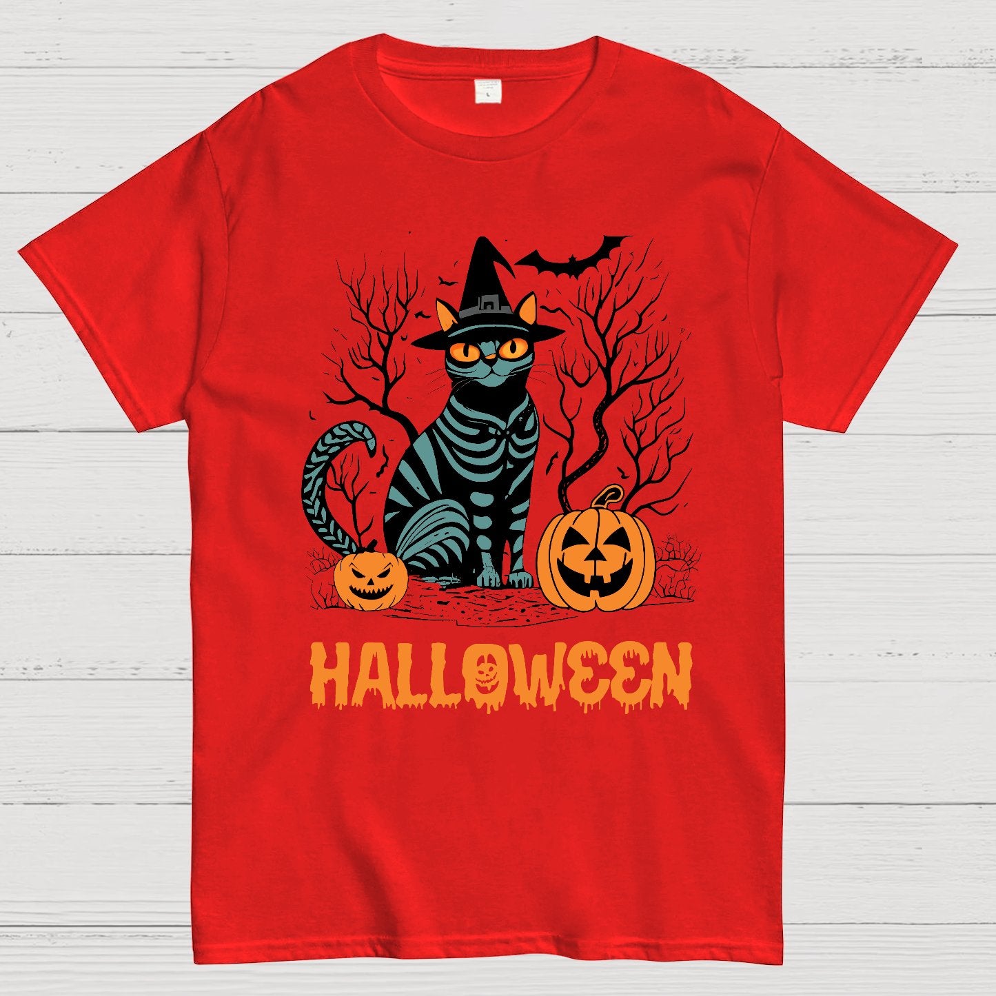 Halloween Black Cat Geeky T-Shirt