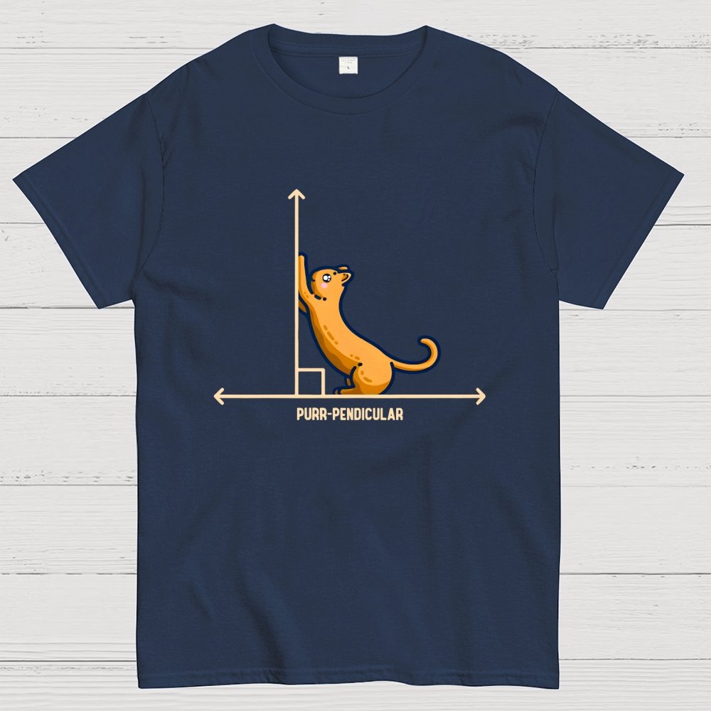 Purr-Pendicular Cute Maths Cat Premium Geek T-Shirt