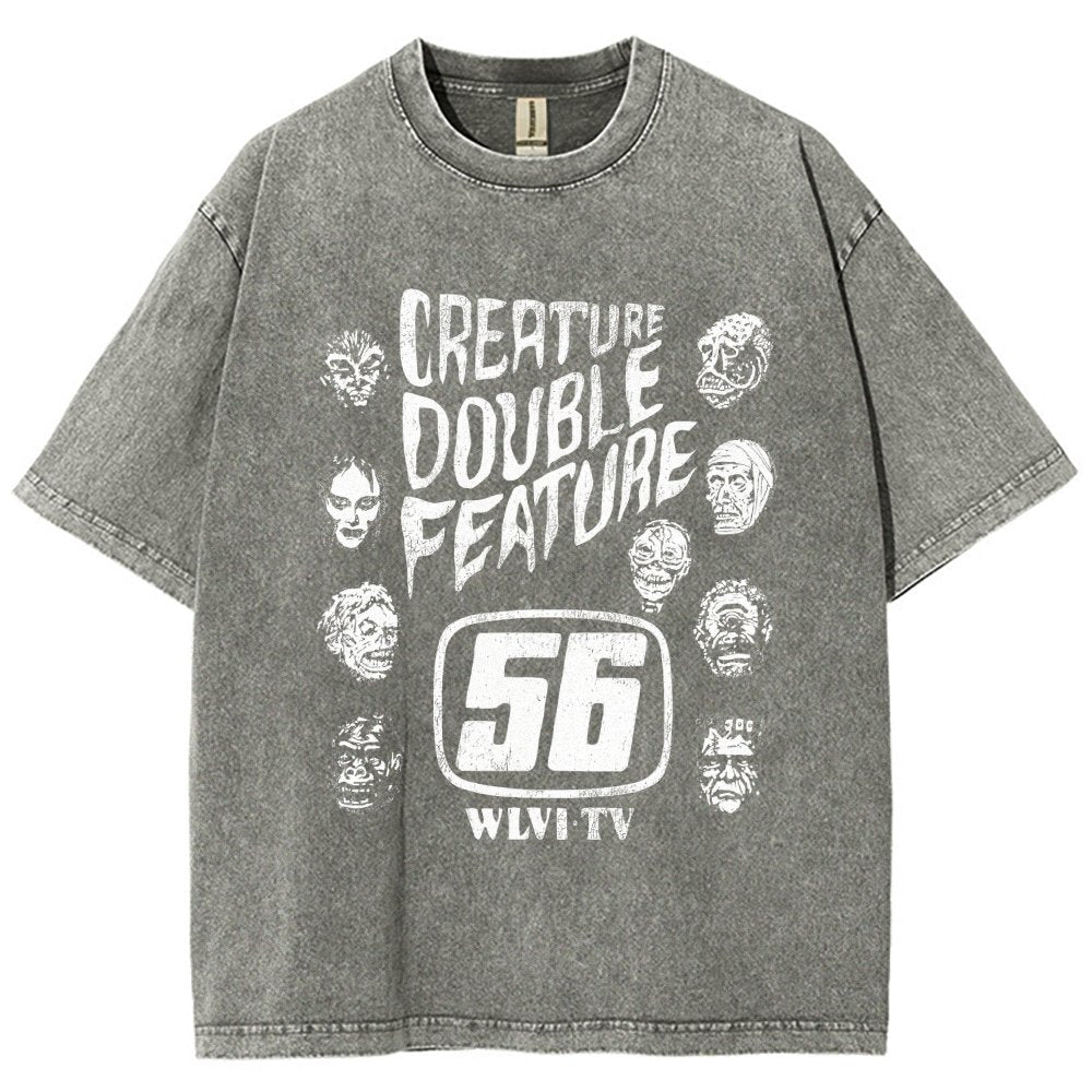 Creature Double Feature Classic Monsters Vintage Distressed T-shirt