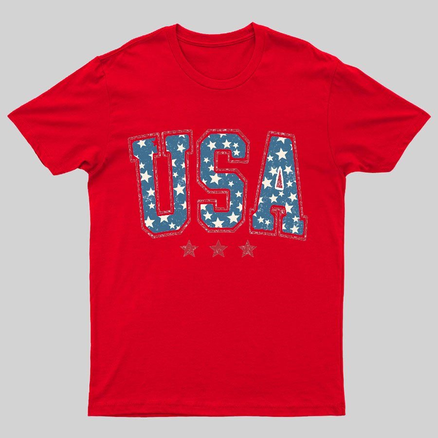 USA  Stars and Stripes Geeky T-Shirt