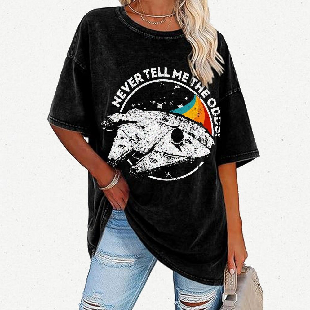 Never Tell Me the Retro Odds Vintage Distressed T-shirt