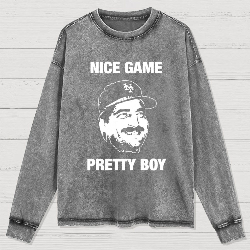 NICE GAME PRETTY BOY Washed Long Sleeve Tee