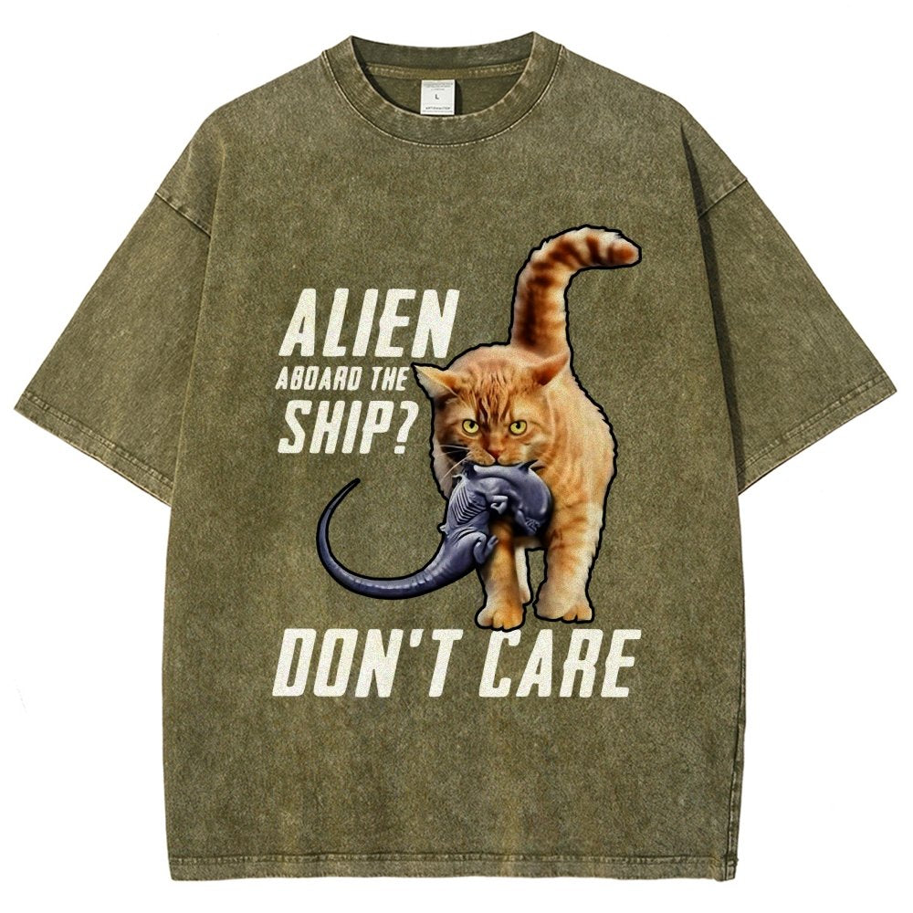 Top Cat Alien Aboard The Ship Don’t Care Vintage Distressed T-shirt