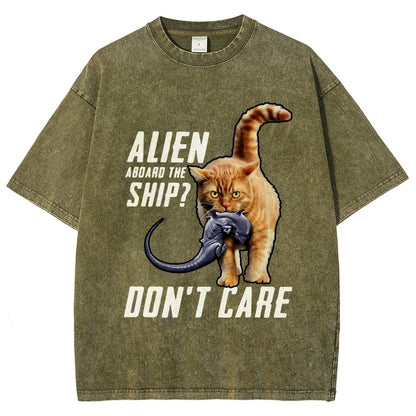 Top Cat Alien Aboard The Ship Don’t Care Vintage Distressed T-shirt