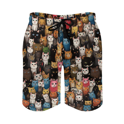 Cat Art Illustration Geek Shorts